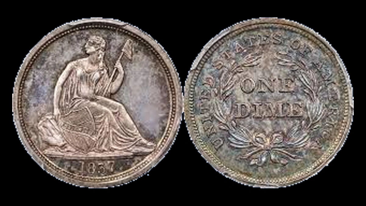 1837 Liberty Seated Dime: Repunched Date