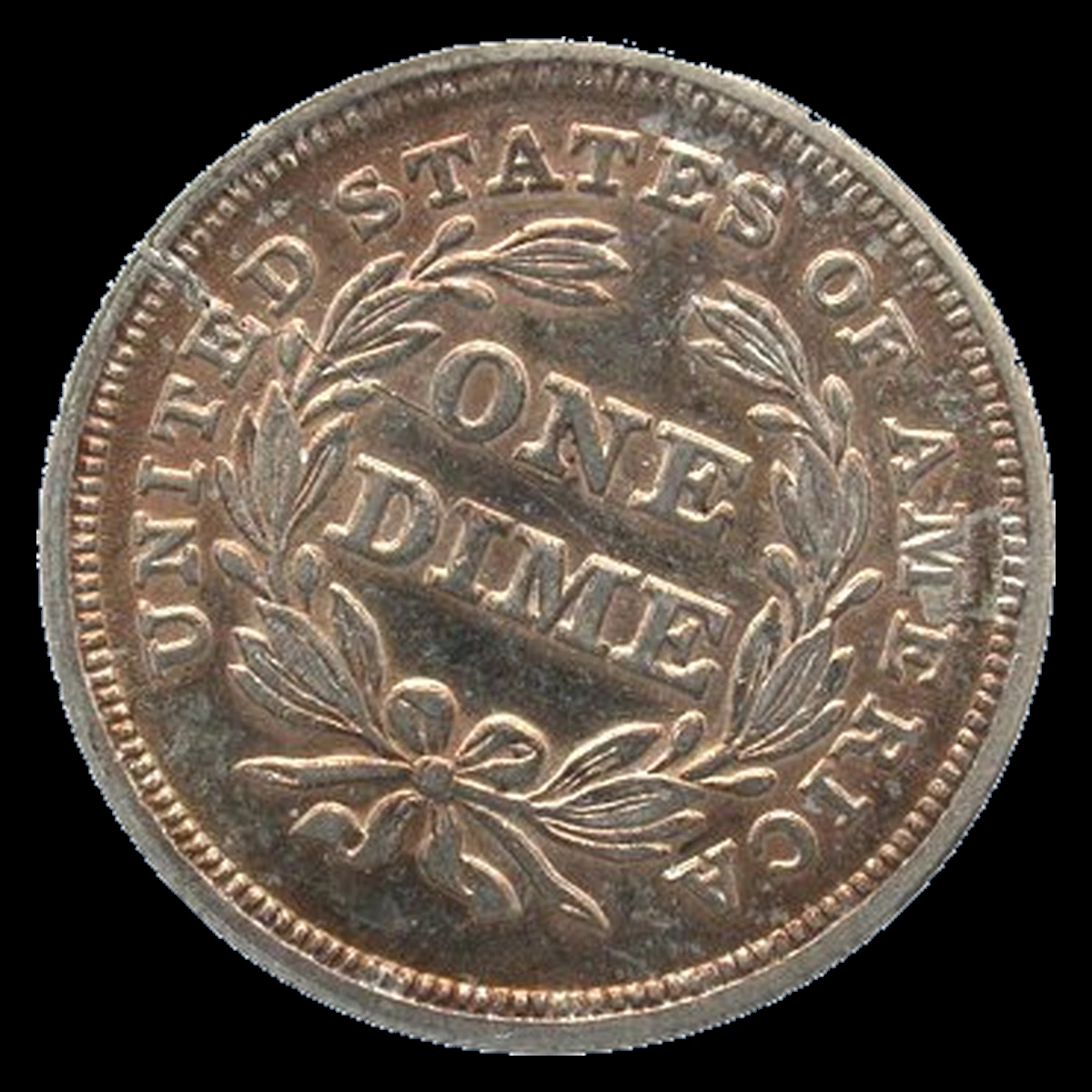 1837 Liberty Seated Dime: Rotated Dies