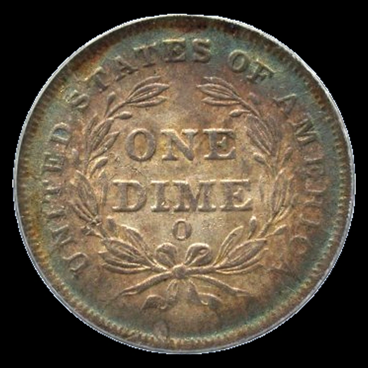 1841 Liberty Seated Dime: Die Crack / Die Chip