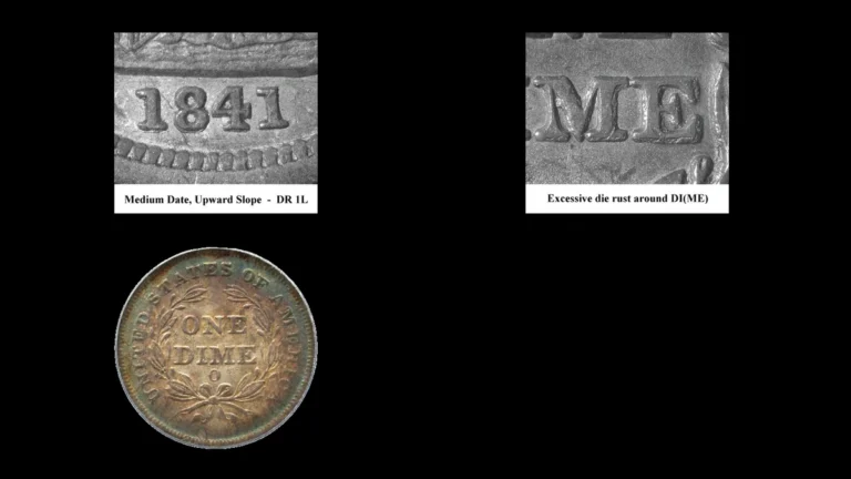 1841 Dime Errors — error coin photographs