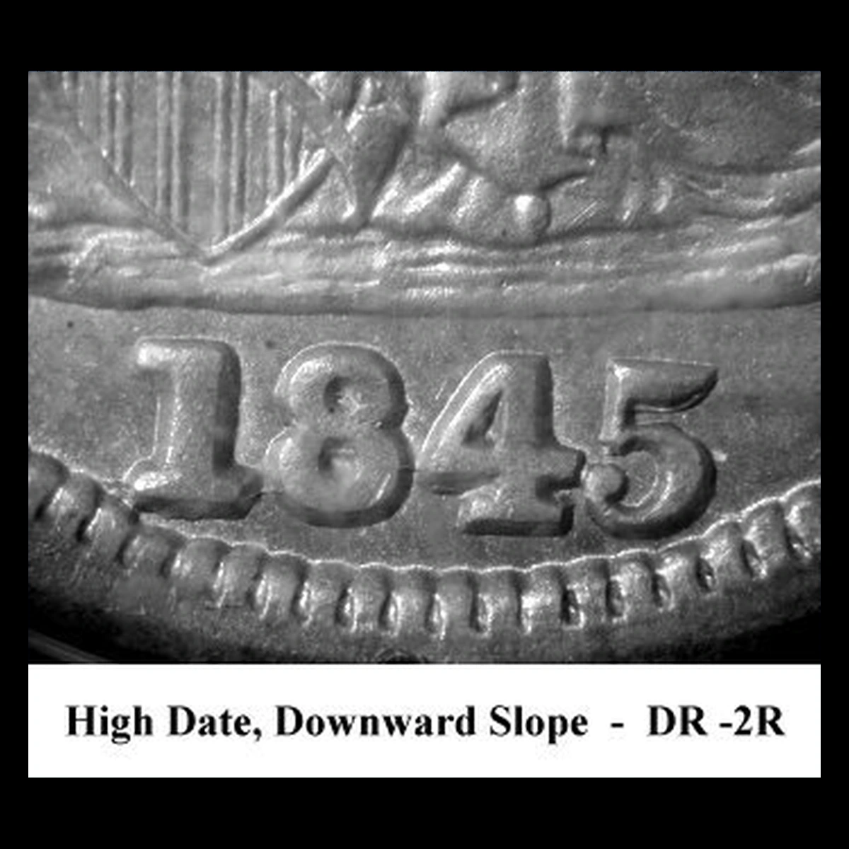 1845 Liberty Seated Dime: Repunched Date