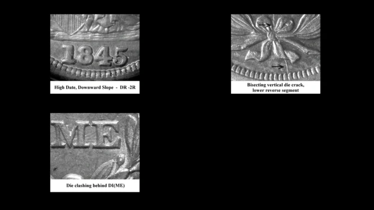 1845 Dime Errors — error coin photographs