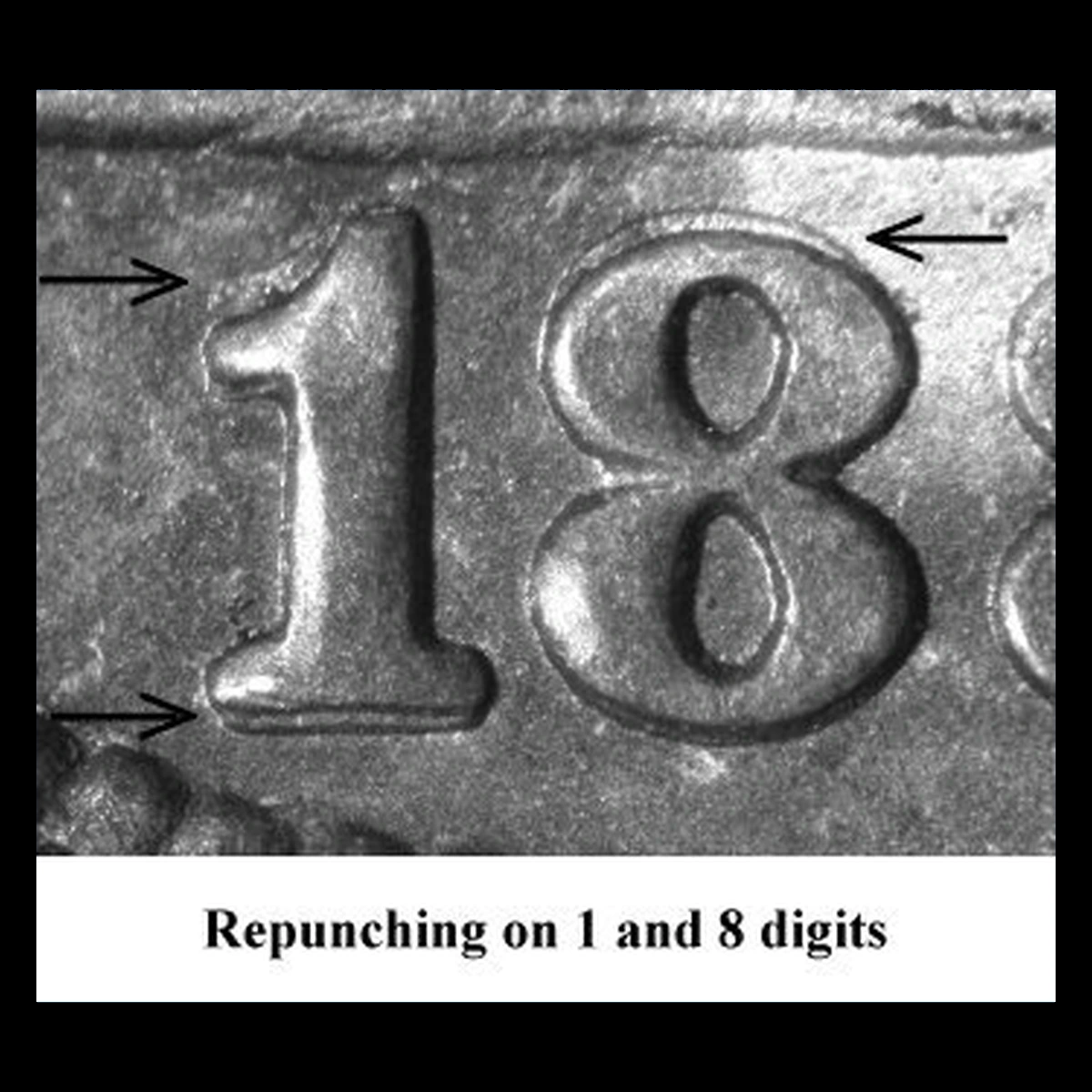 1885 Liberty Seated Dime: Repunched Date