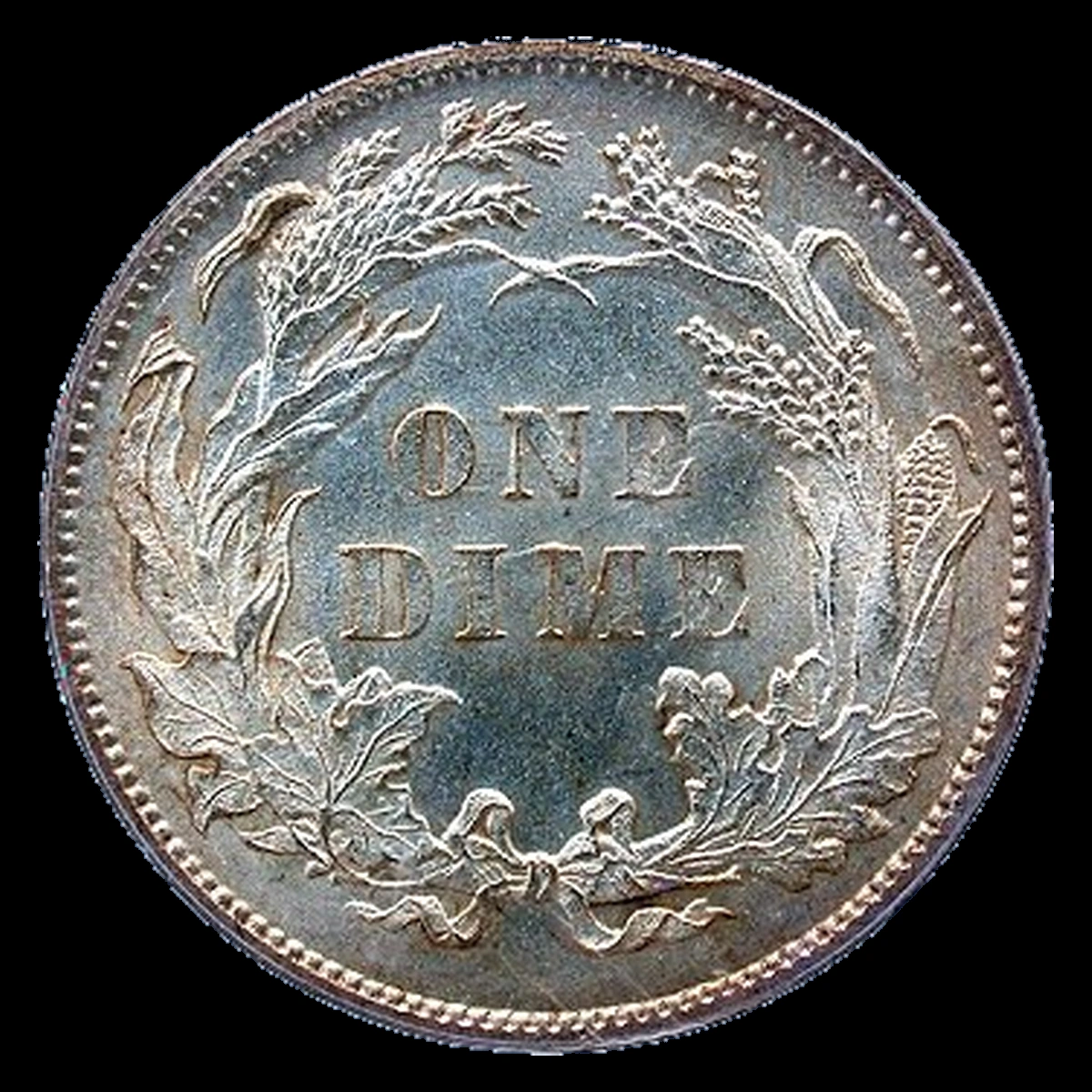 1885 Liberty Seated Dime: Clashed Dies