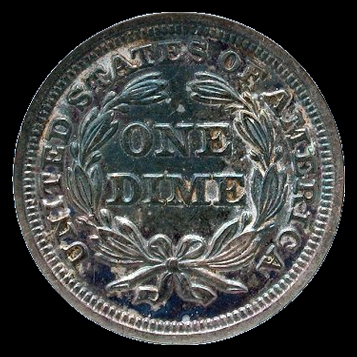 1850 Liberty Seated Dime: Die Crack