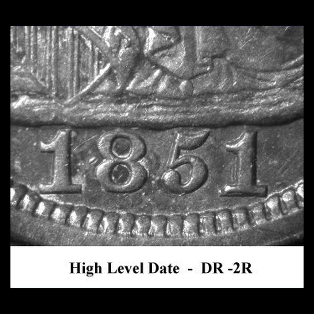 1851 Liberty Seated Dime: Repunched Date