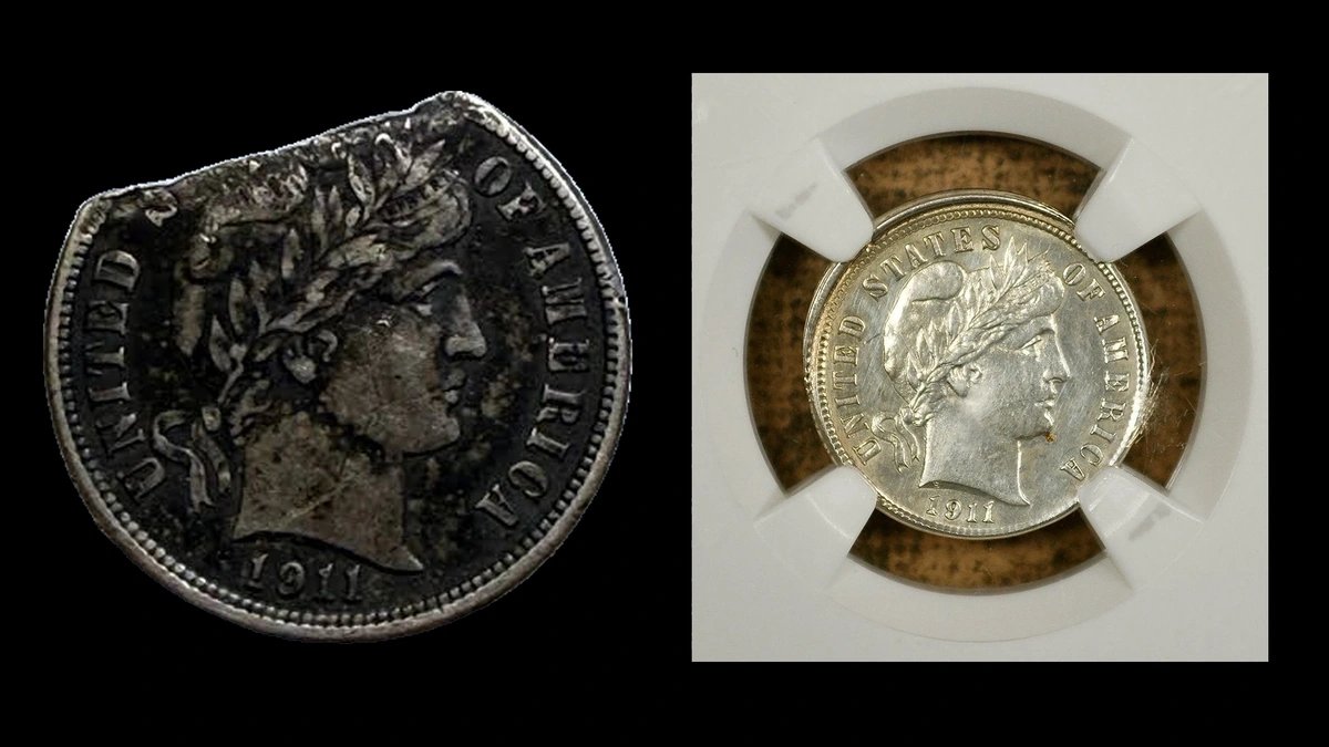 1911 Dime Errors — error coin photographs