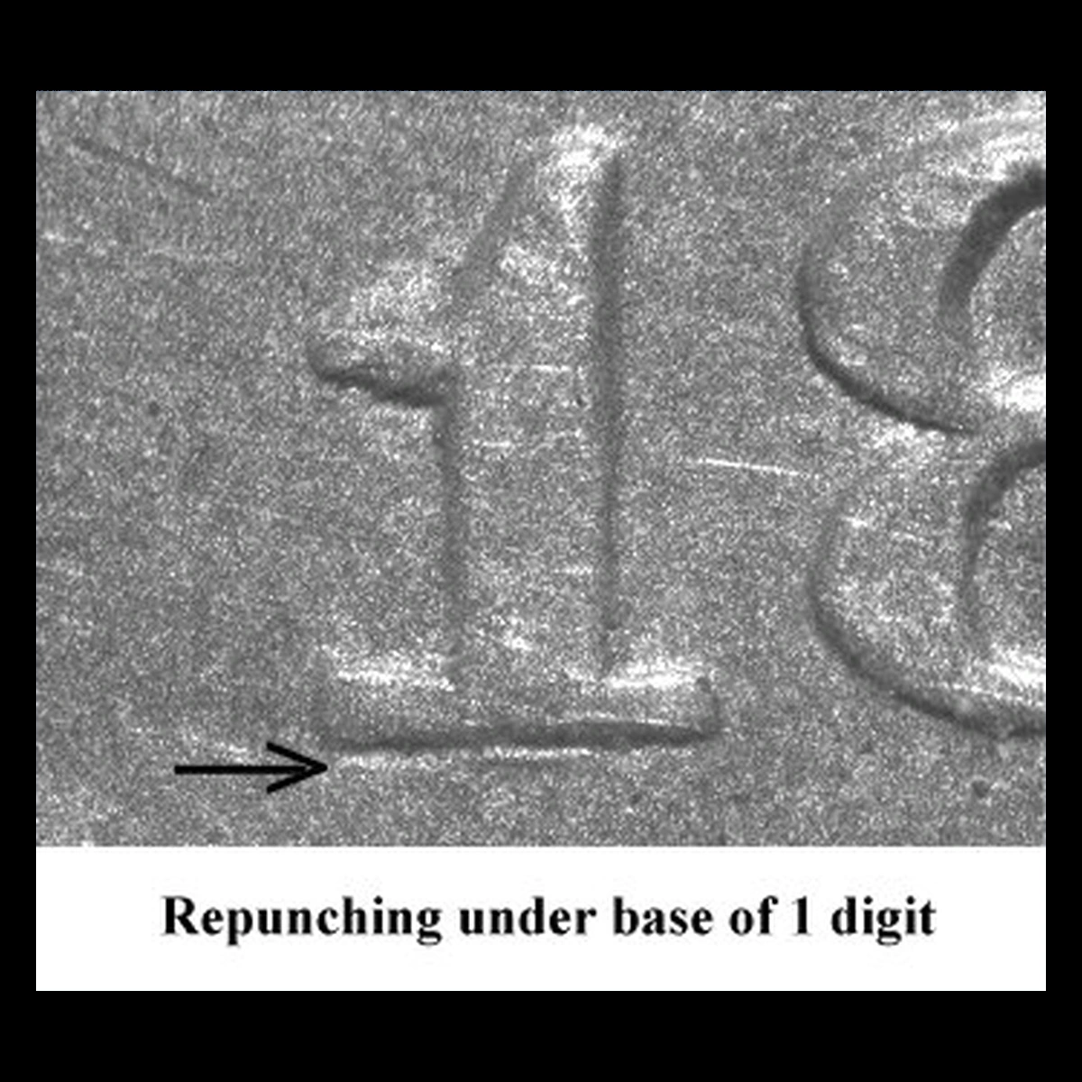 1857 Liberty Seated Dime: Repunched Date