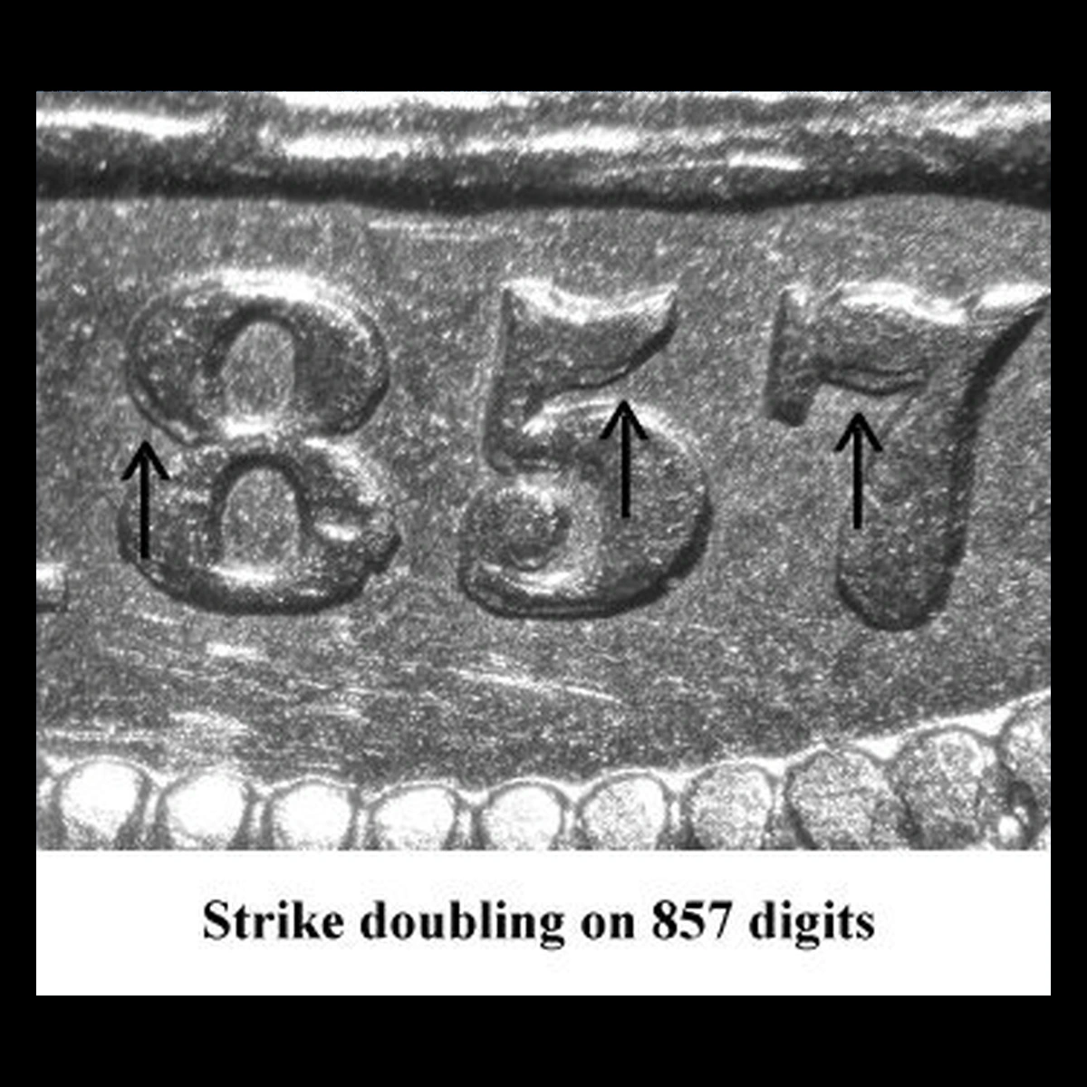 1857 Liberty Seated Dime: Machine Doubling