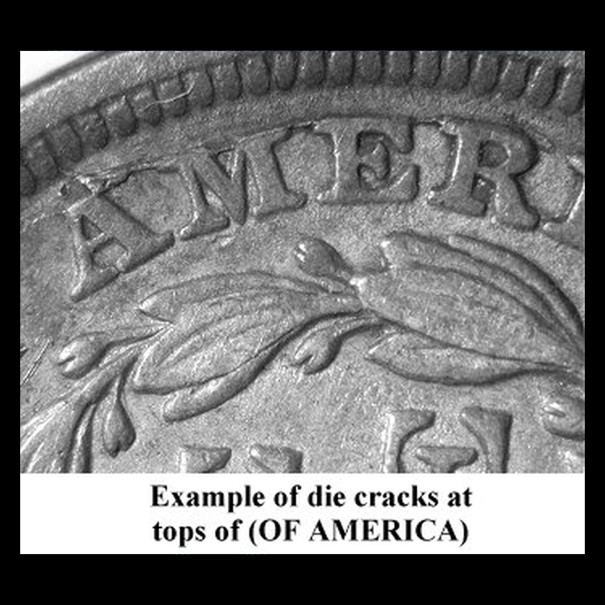 1857 Liberty Seated Dime: Die Crack / Die Chip