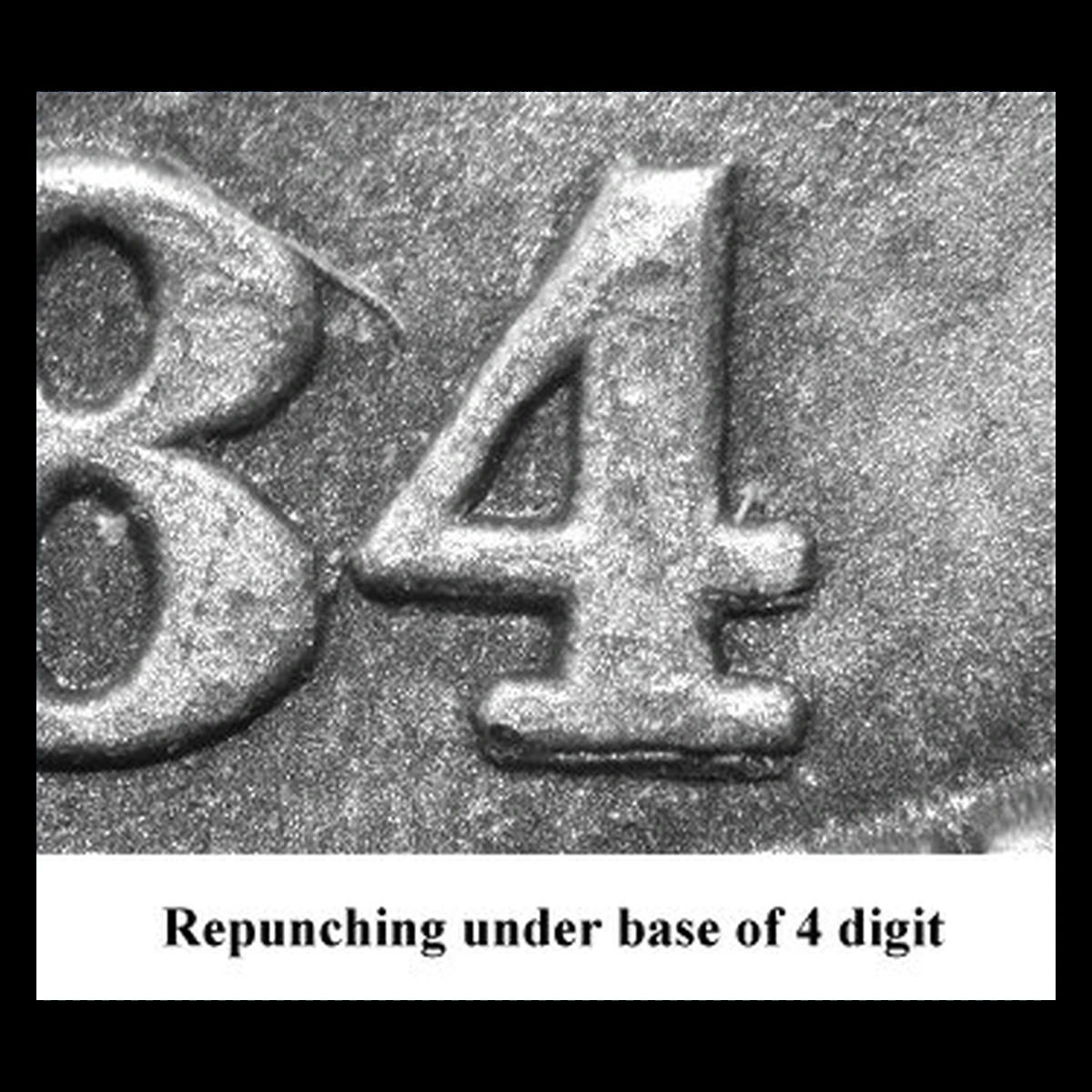 1884 Liberty Seated Dime: Repunched Date