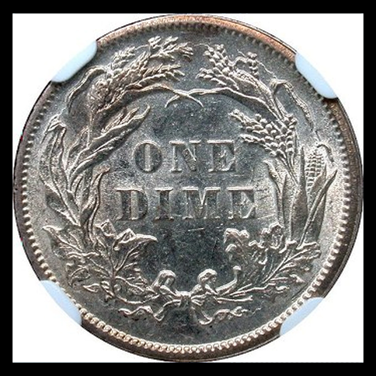1884 Liberty Seated Dime: Die Crack / Die Chip