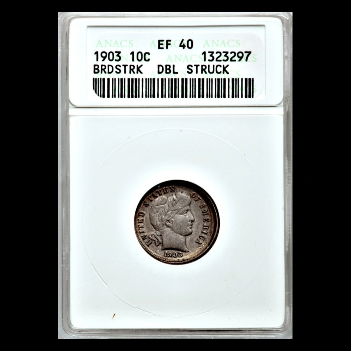 1903 Barber Dime: Multiple Strike