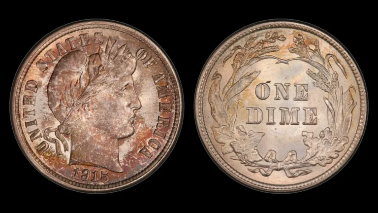 1915 Barber Dime, obverse and reverse