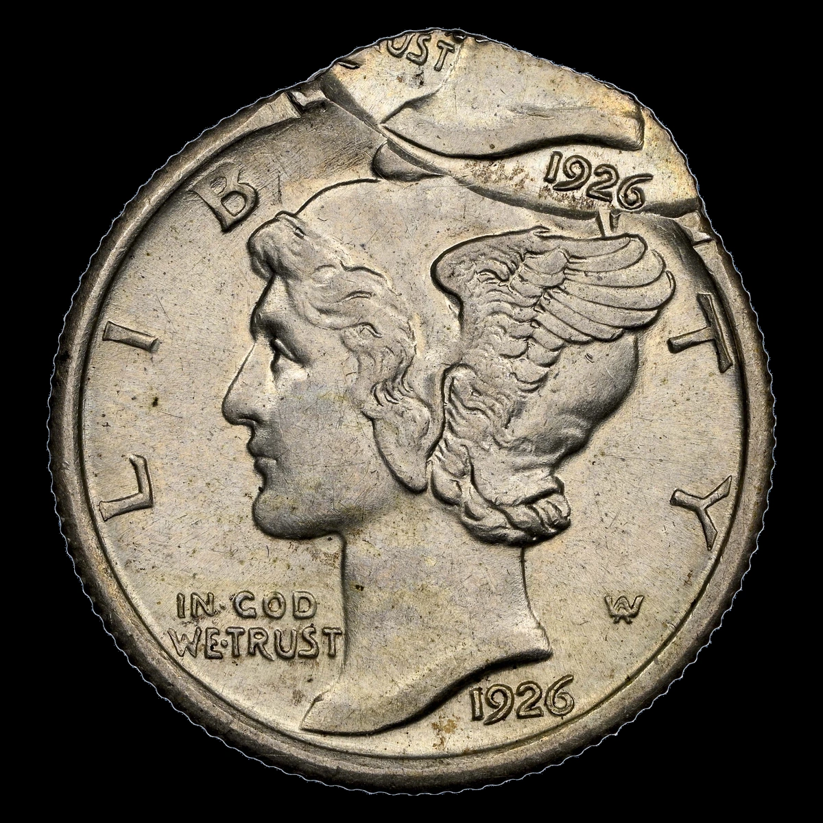 1926 Mercury Dime: Off-Center Strike
