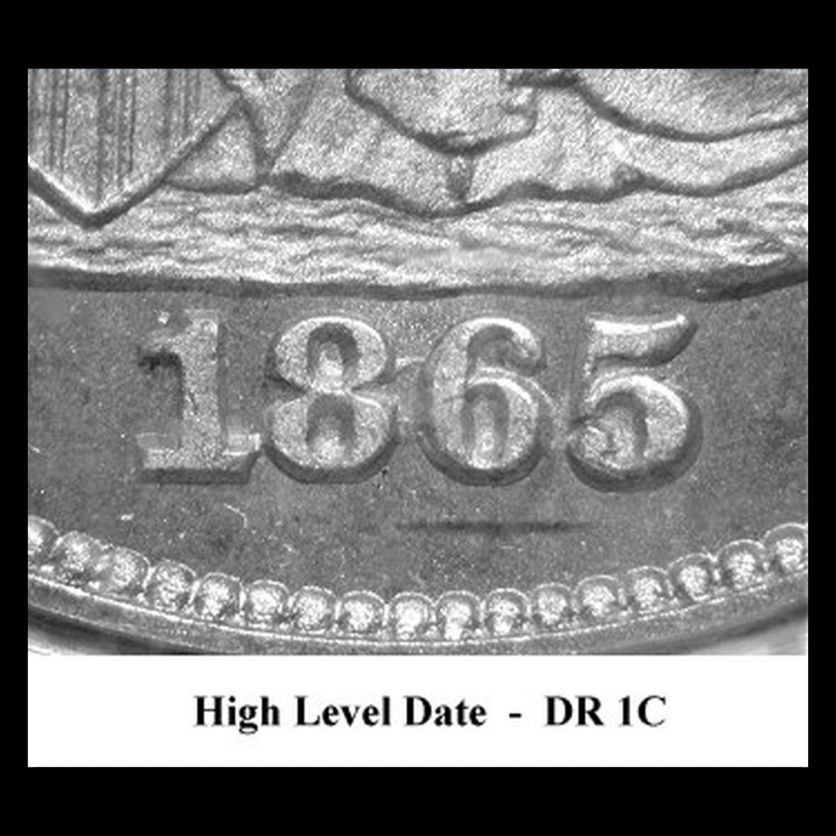 1865 Liberty Seated Dime: Repunched Date