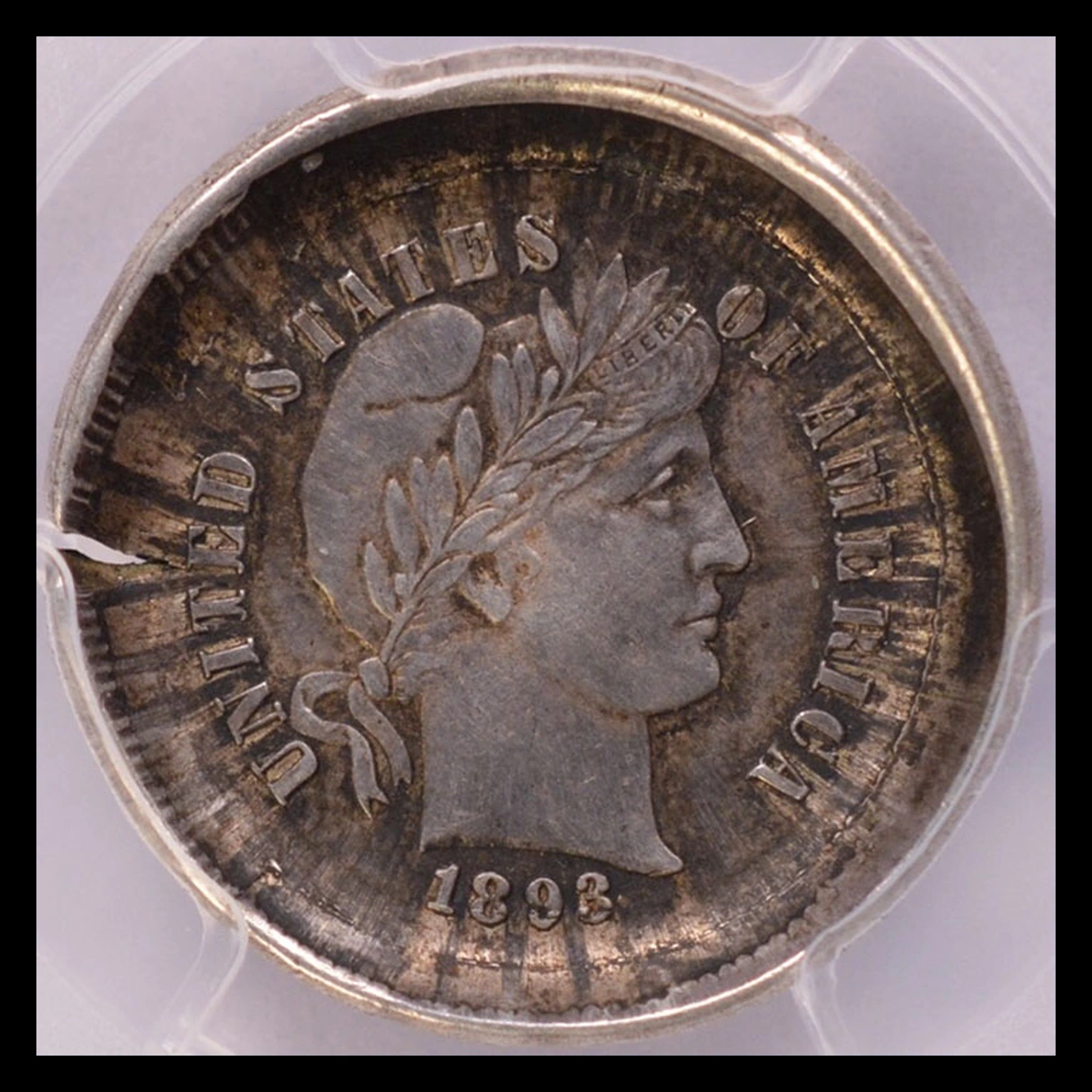1893 Barber Dime: Die Cap / Capped-Die Strike