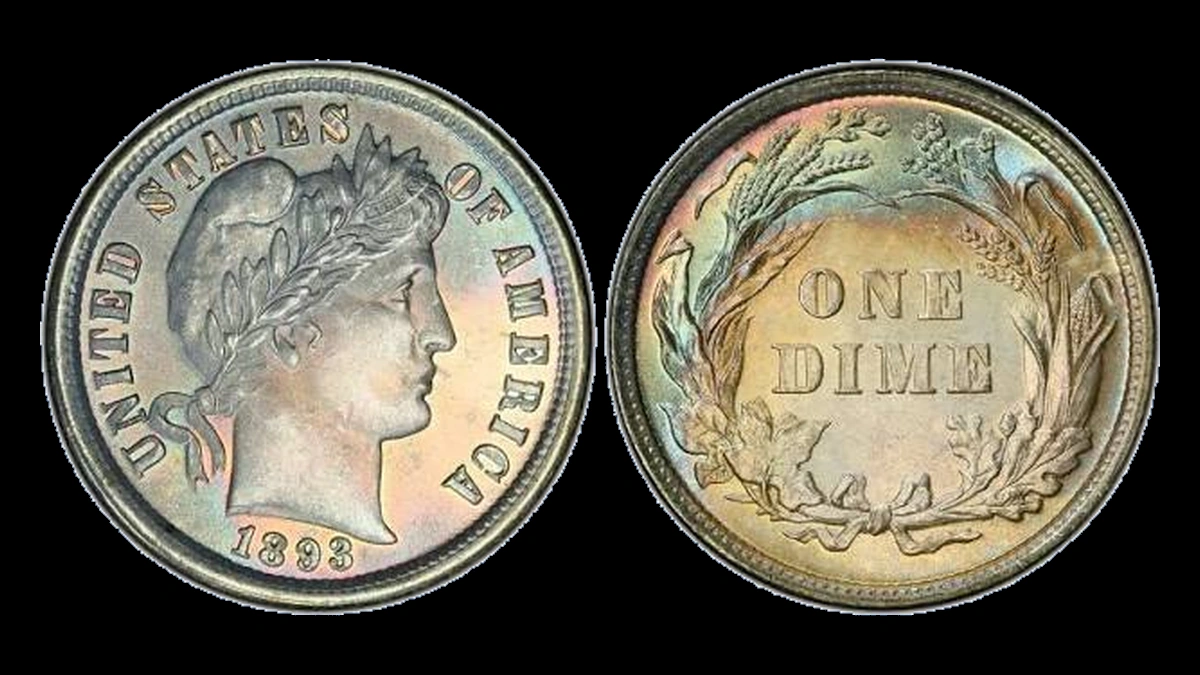 1893 Barber Dime: Overdate