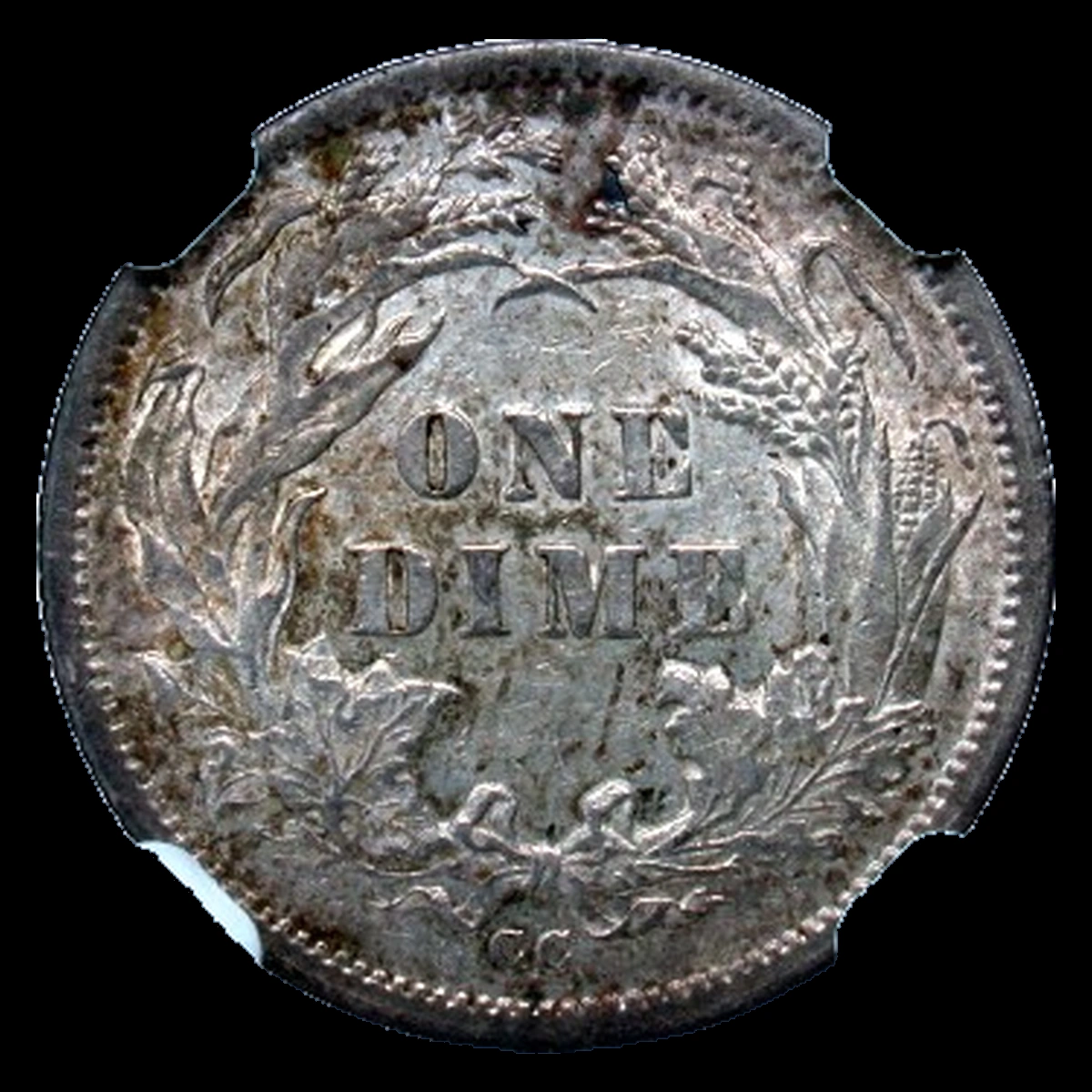 1878 Liberty Seated Dime: Overpolished Die