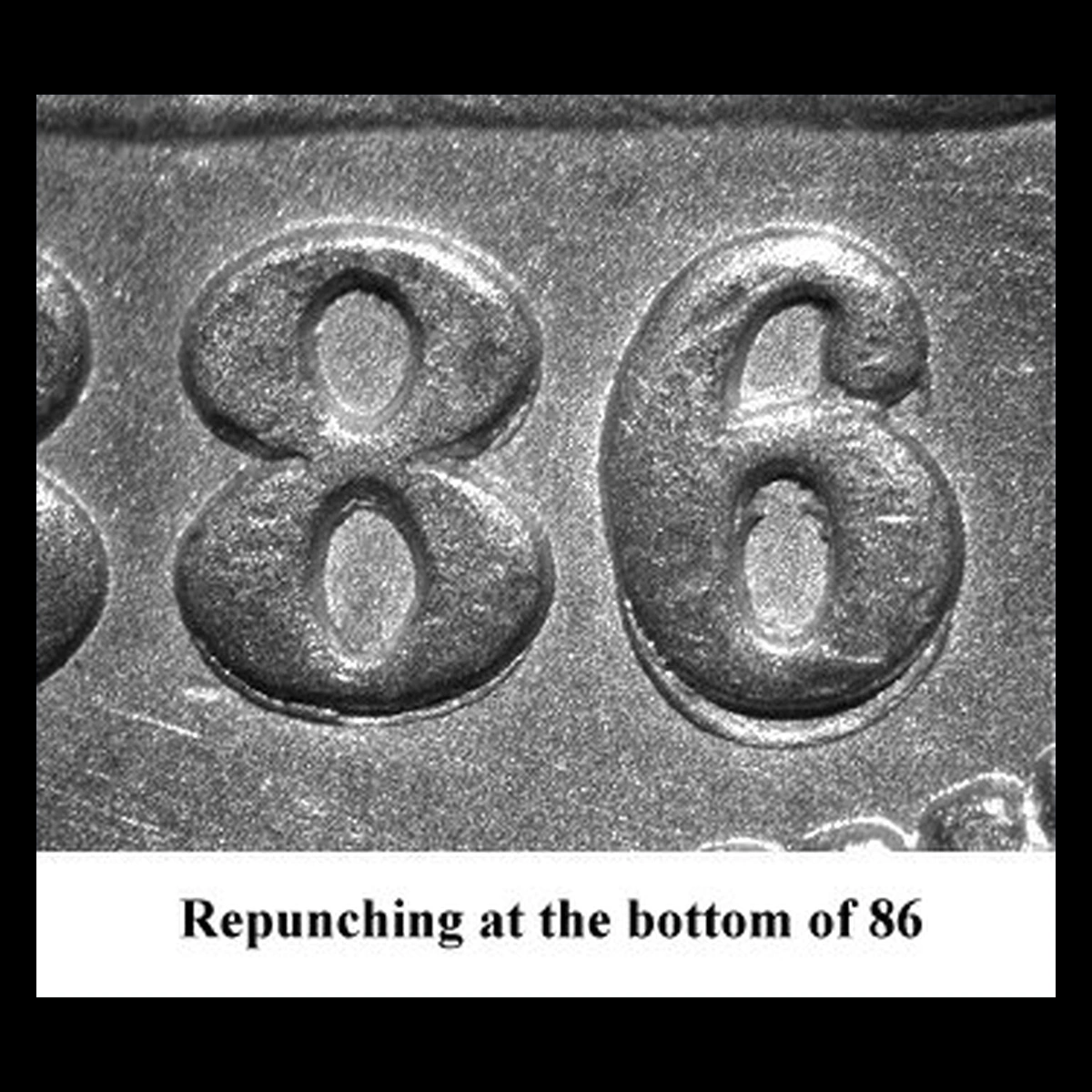 1886 Liberty Seated Dime: Repunched Date