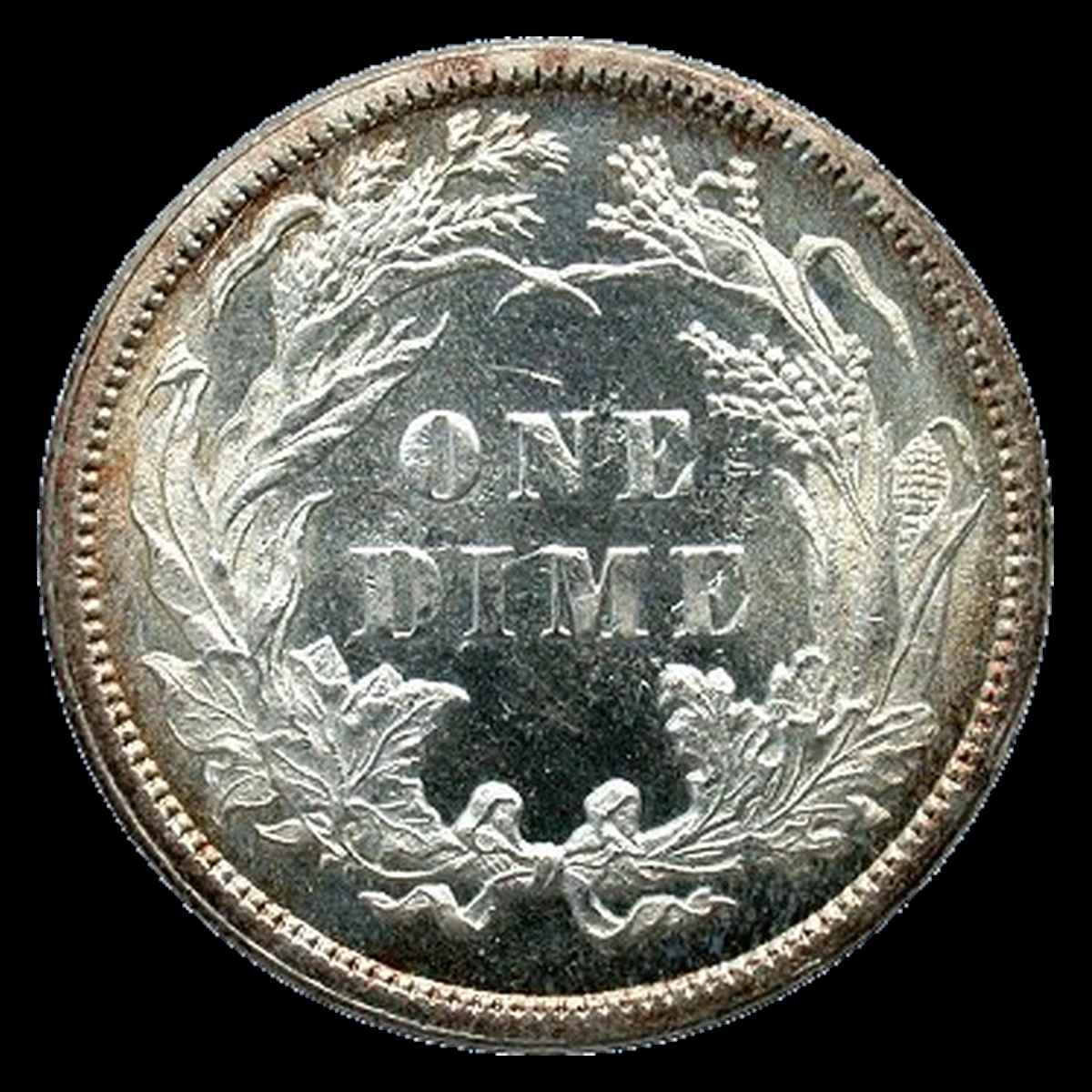 1886 Liberty Seated Dime: Clashed Dies