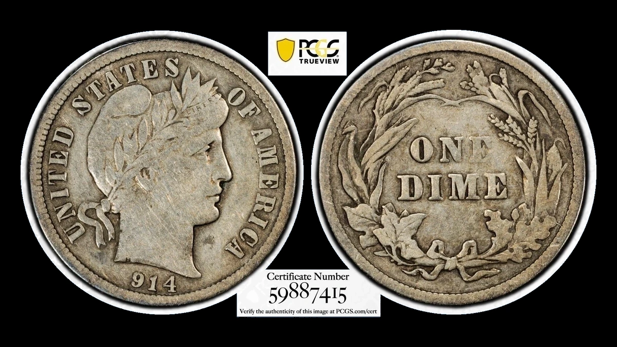 1914 Barber Dime: Struck-Through Error