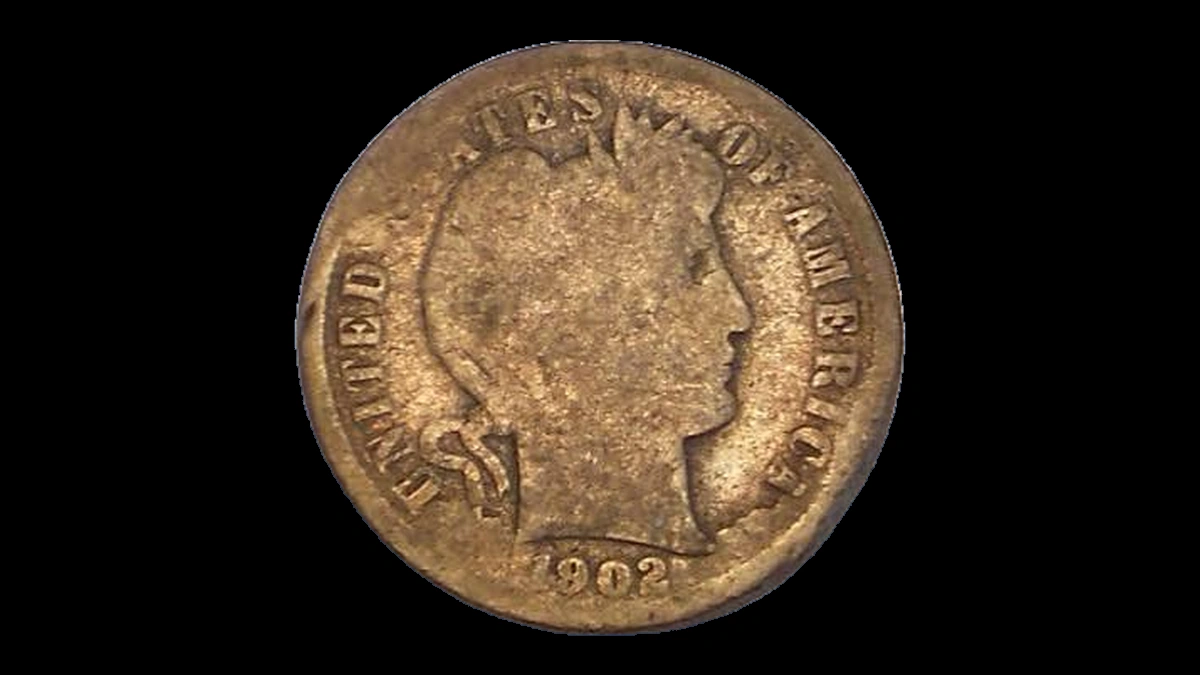 1902 Barber Dime: Die Crack