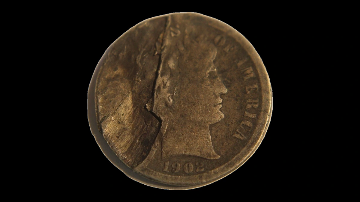 1902 Barber Dime: Lamination