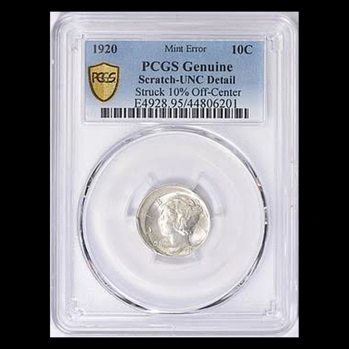 1920 Mercury Dime: Off-Center Strike