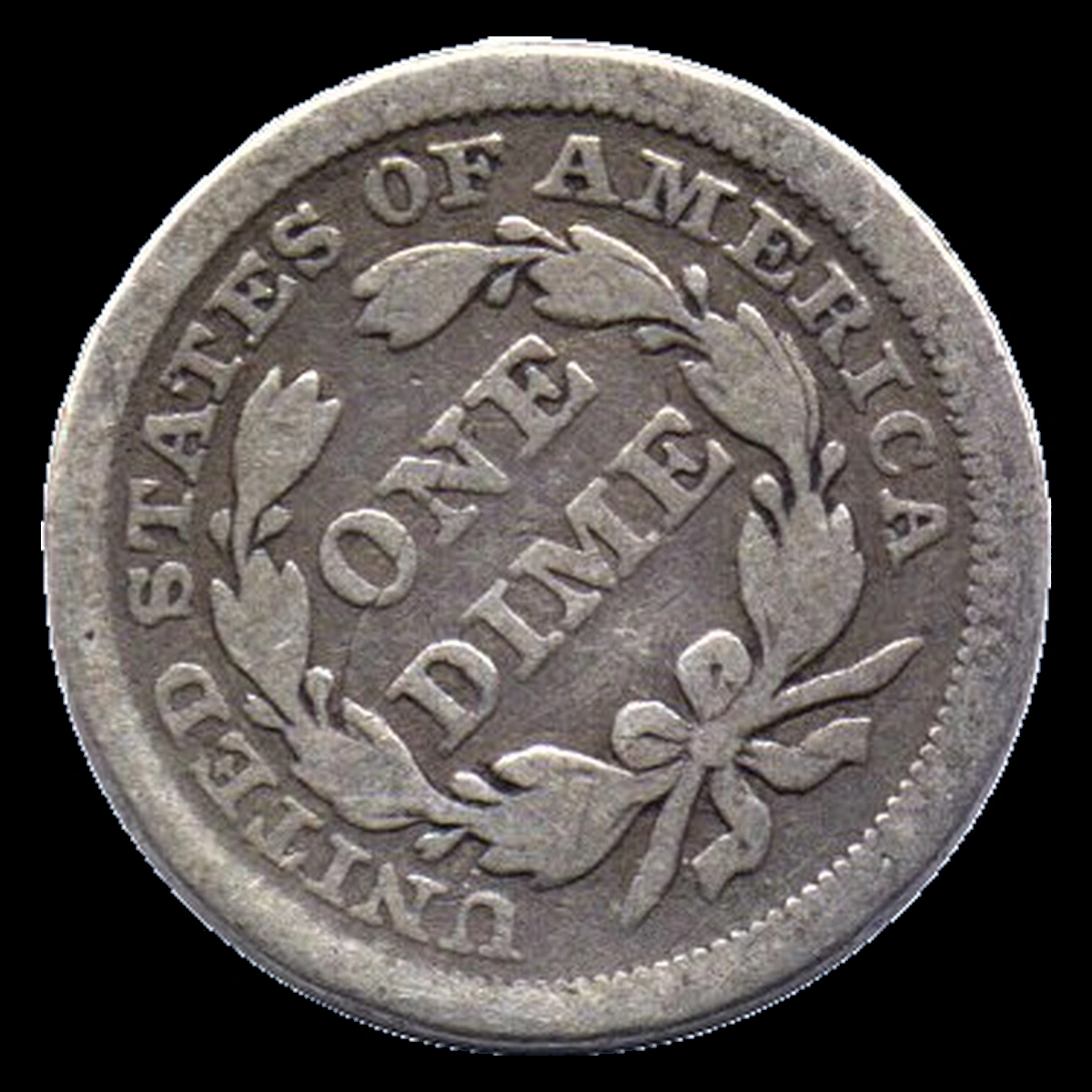 1853 Liberty Seated Dime: Rotated Dies