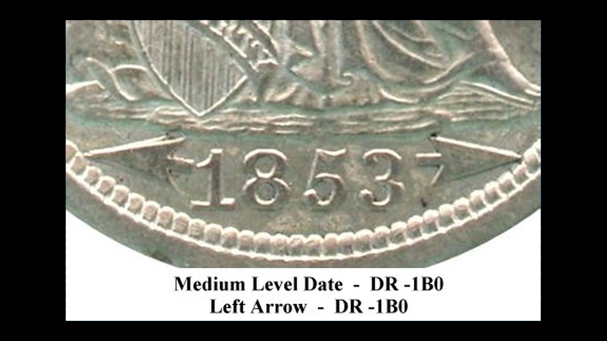 1853 Liberty Seated Dime: Repunched Design