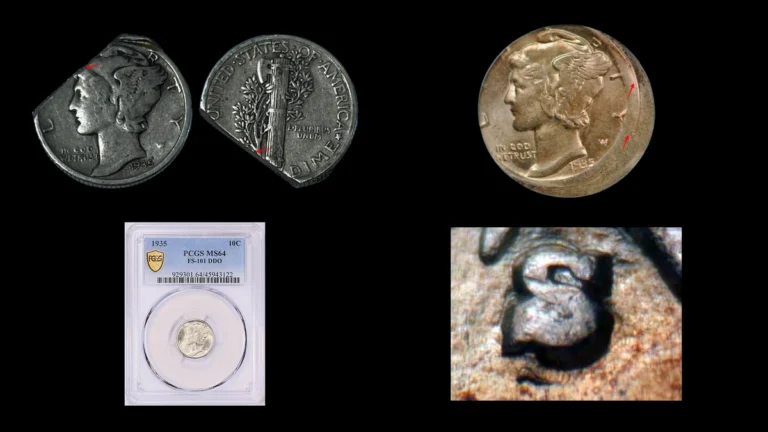 1935 Dime Errors — error coin photographs