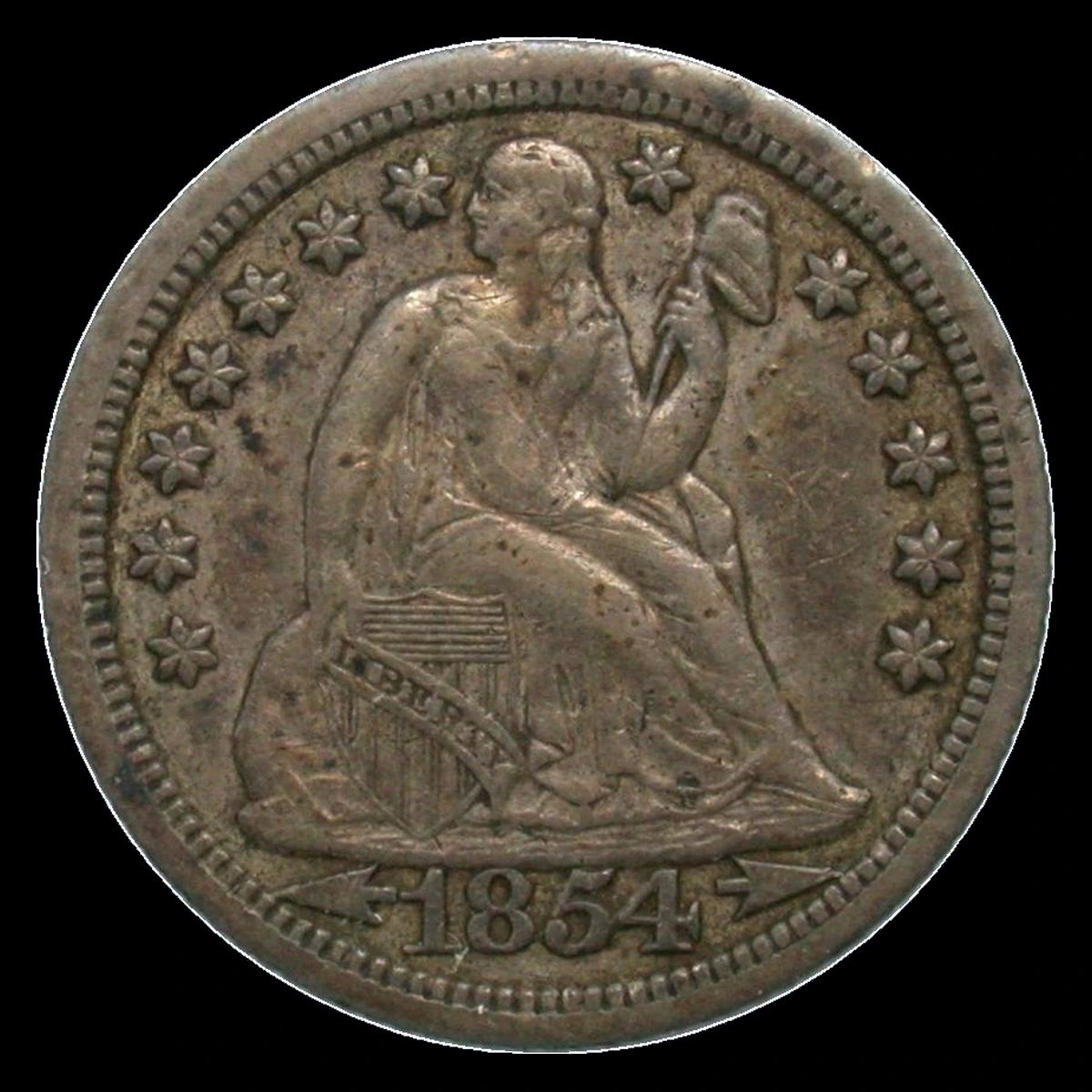 1854 Liberty Seated Dime: Doubled Die Obverse