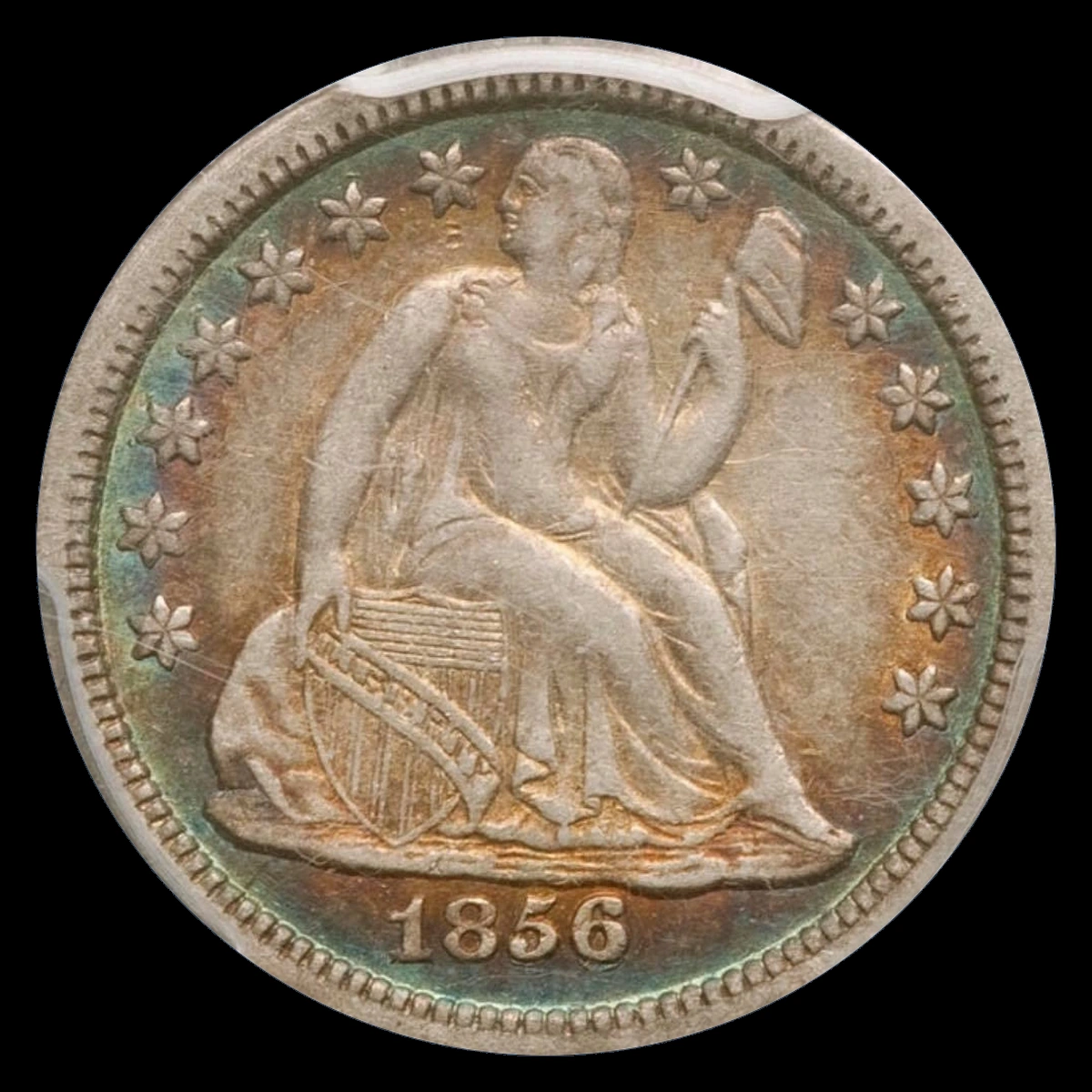 1856 Liberty Seated Dime: Repunched Date
