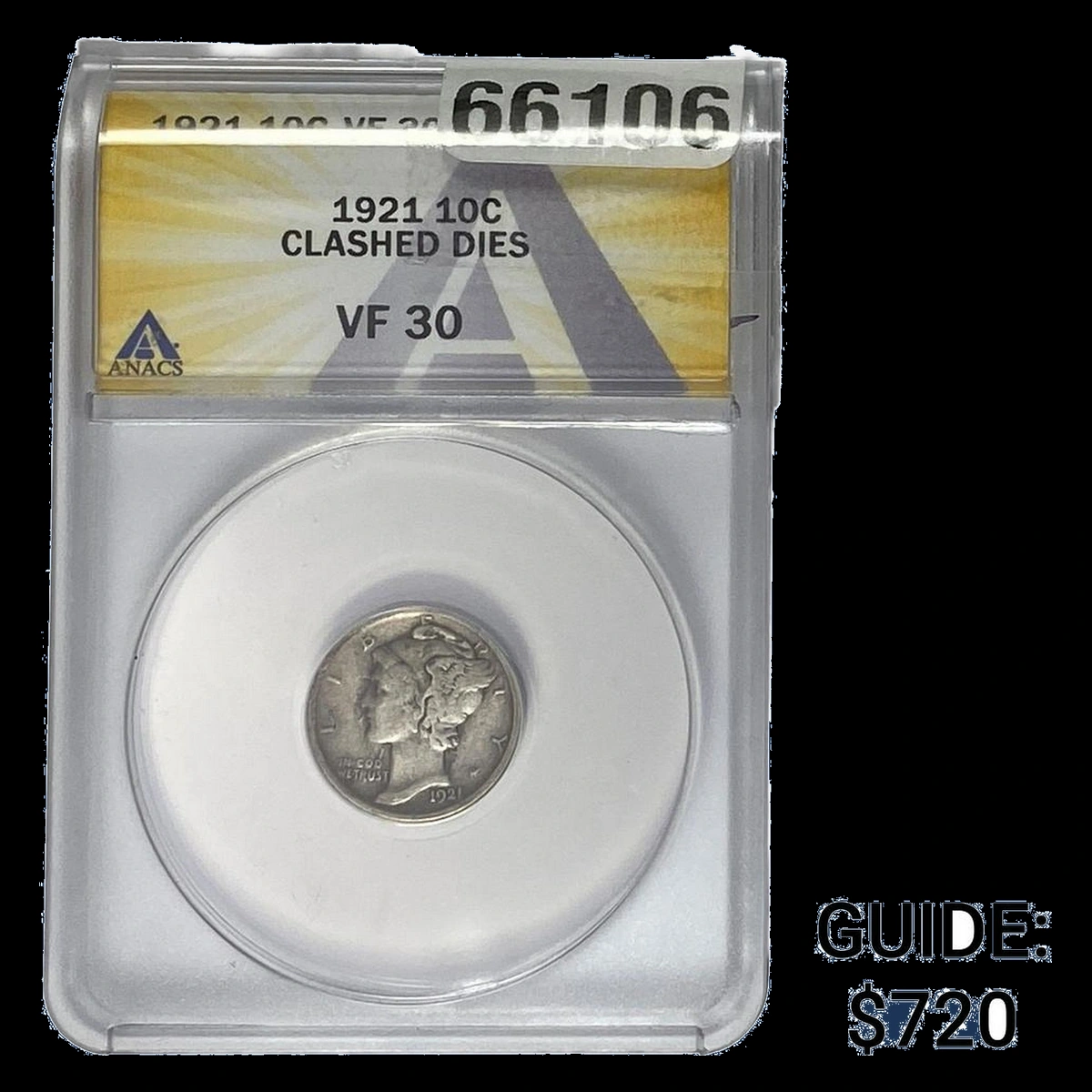 1921 Mercury Dime: Clashed Dies