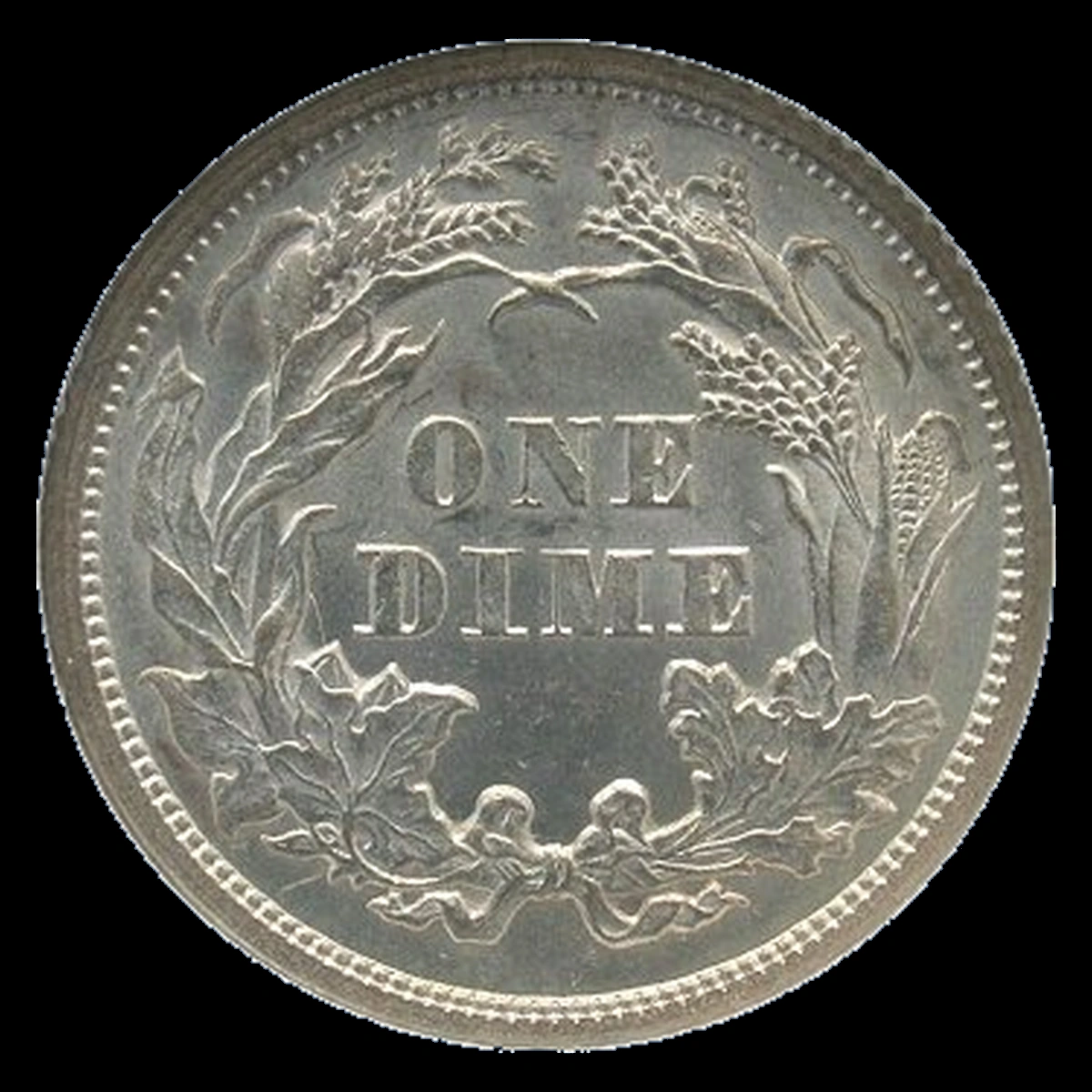 1873 Liberty Seated Dime: Clashed Dies