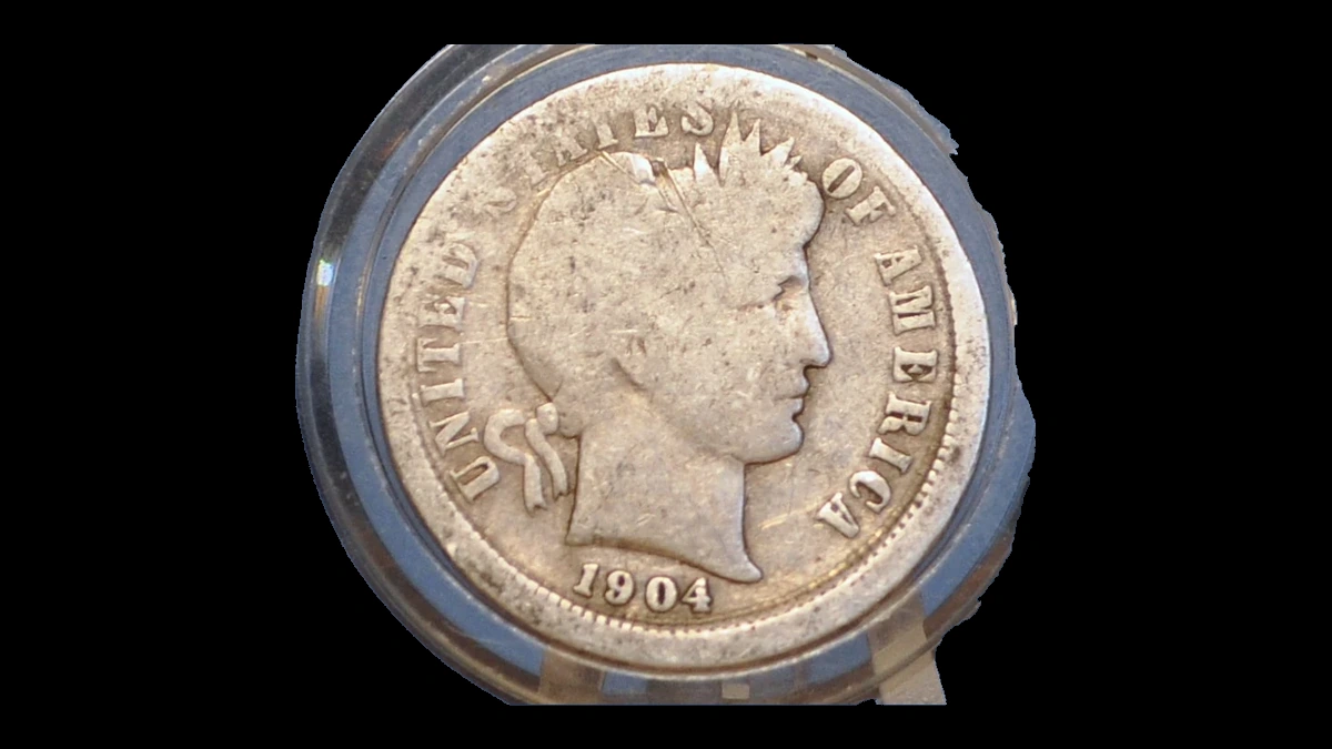 1904 Barber Dime: Off Center Strike