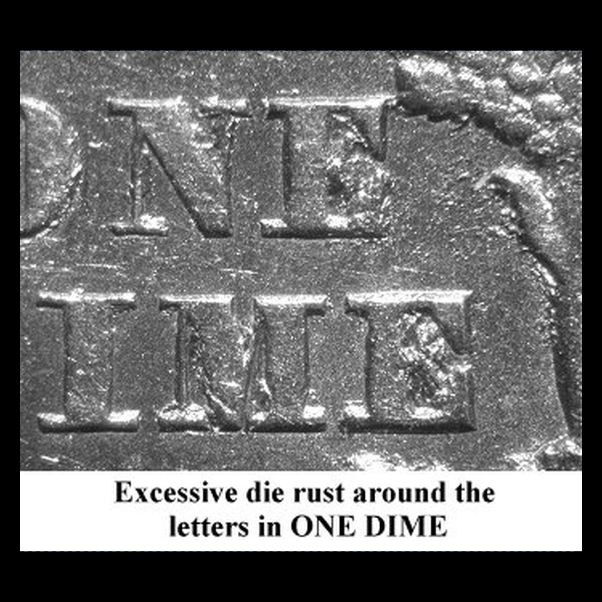 1861 Liberty Seated Dime: Rusted-Die Surface Variety
