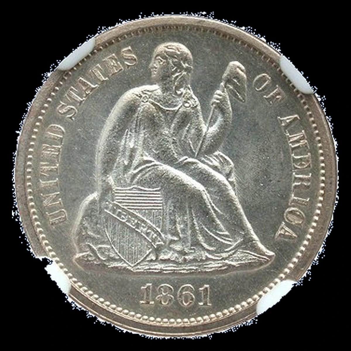 1861 Liberty Seated Dime: Doubled Die Obverse