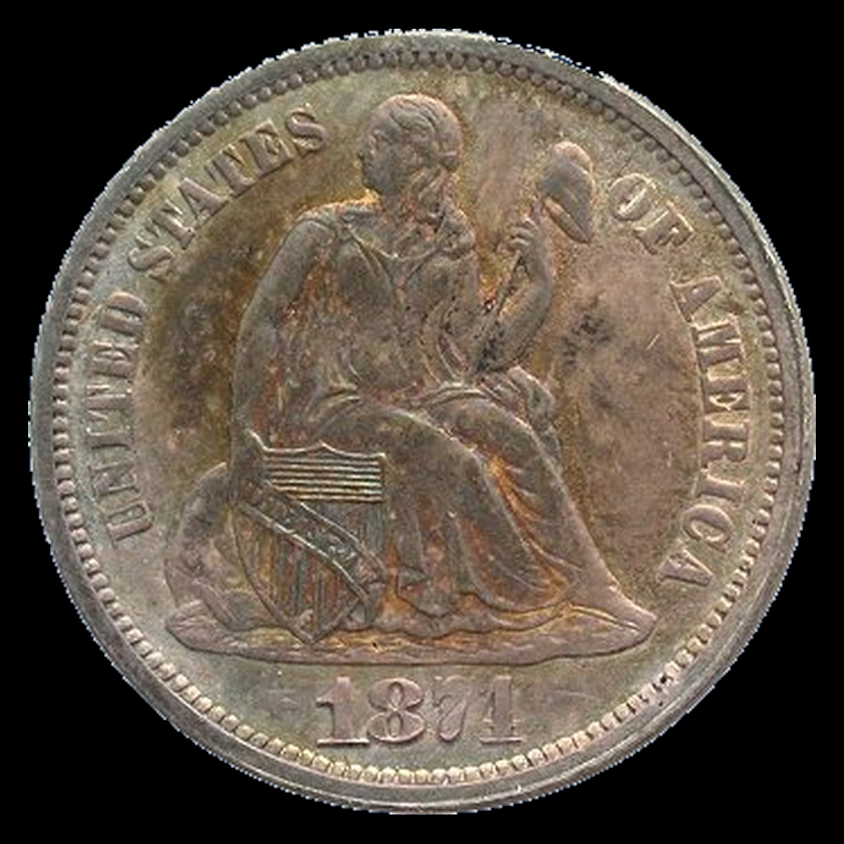 1874 Liberty Seated Dime: Missing Design Detail