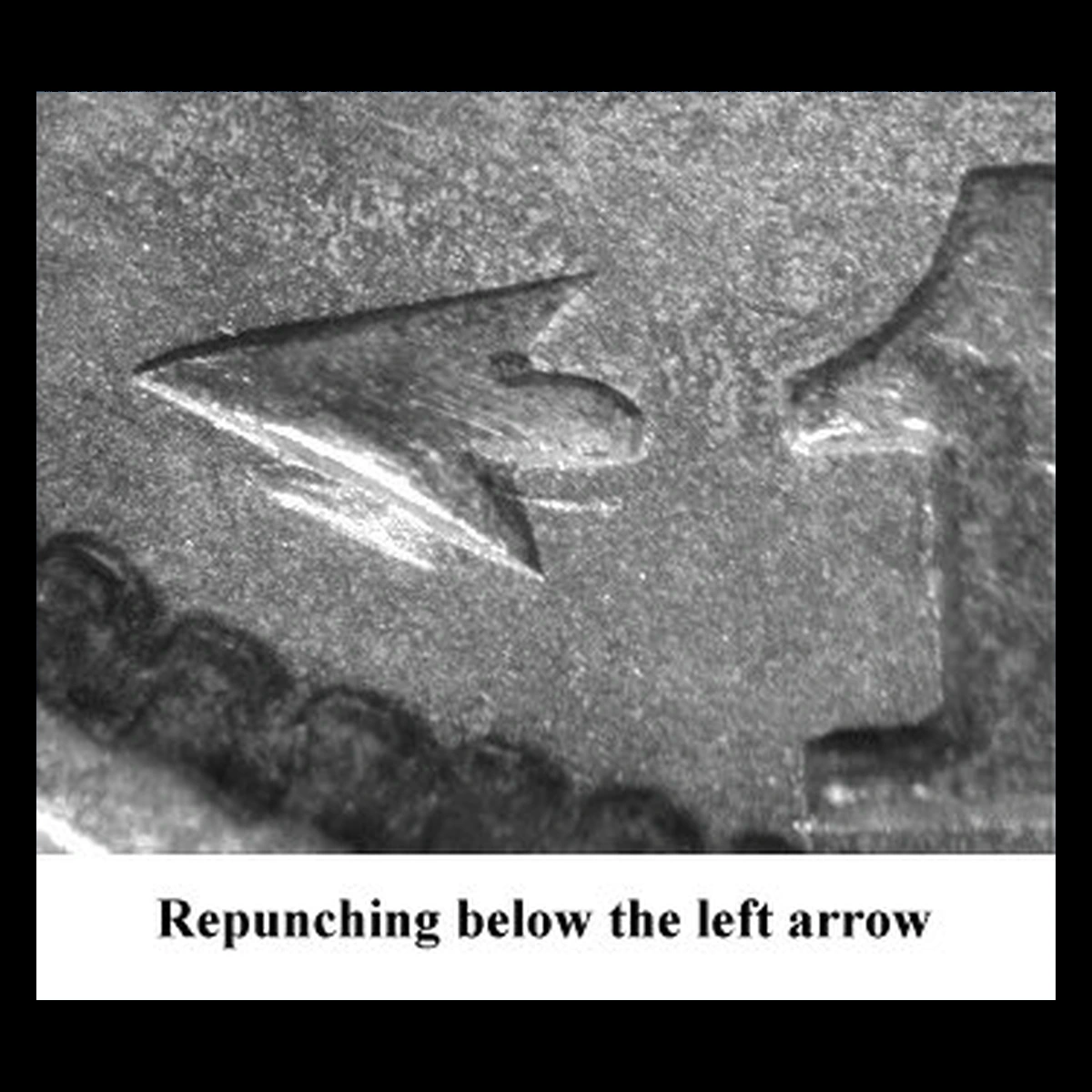1874 Liberty Seated Dime: Repunched Left Arrow