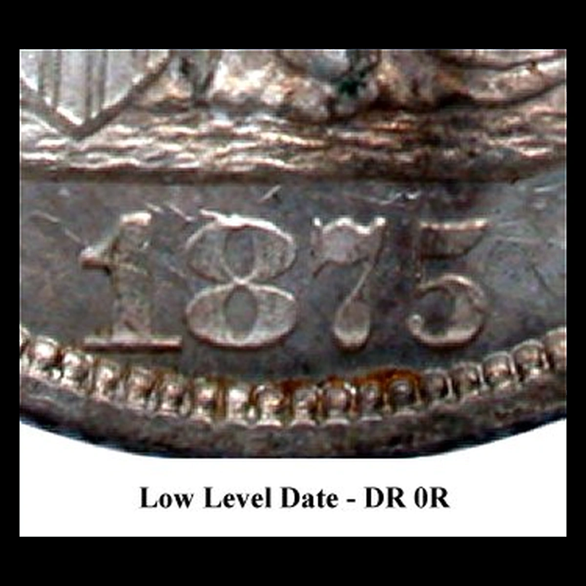 1875 Liberty Seated Dime: Clashed Dies