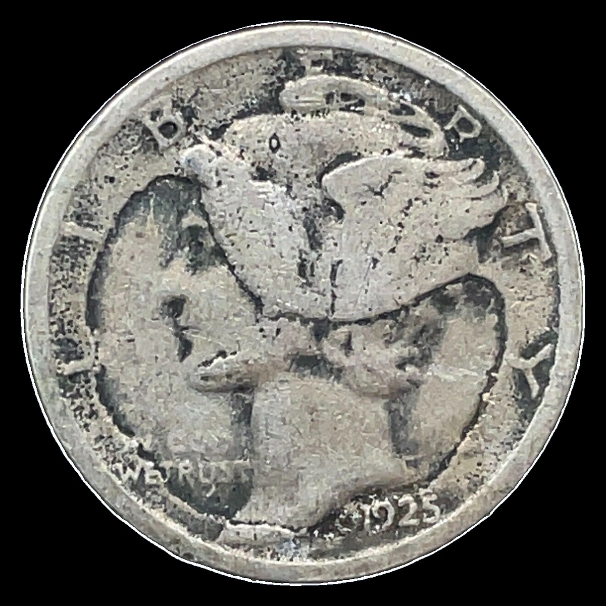 1925 Mercury Dime: Lamination / Split Planchet