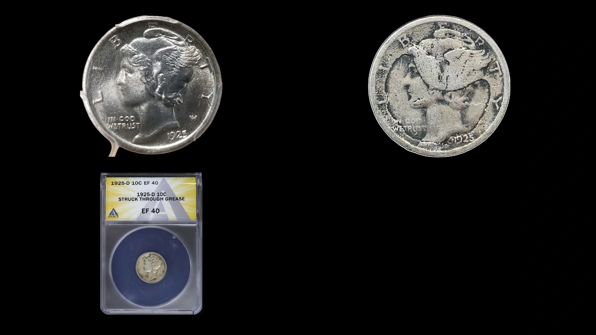 1925 Dime Errors — error coin photographs