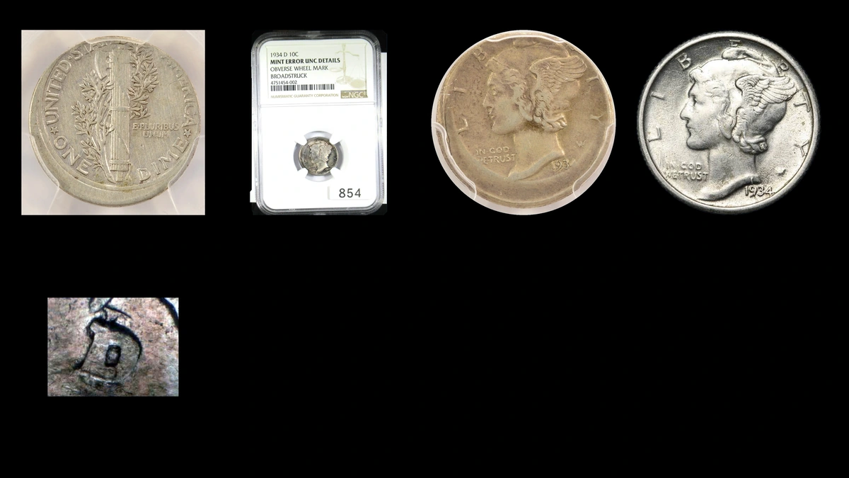 1934 Dime Errors — error coin photographs