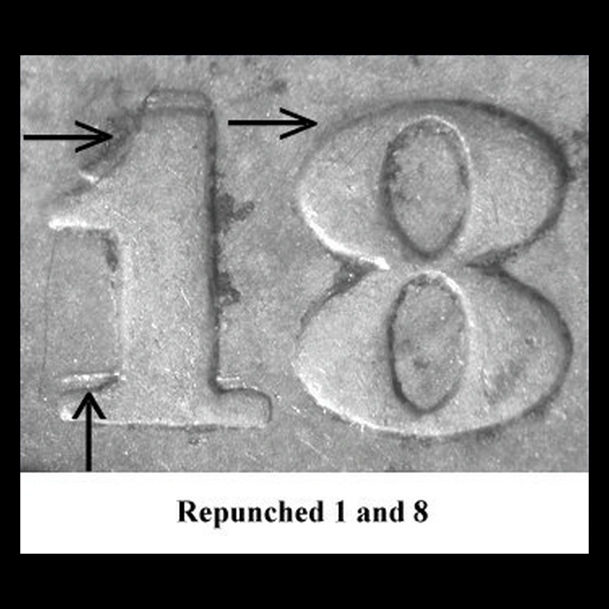 1882 Liberty Seated Dime: Repunched Date
