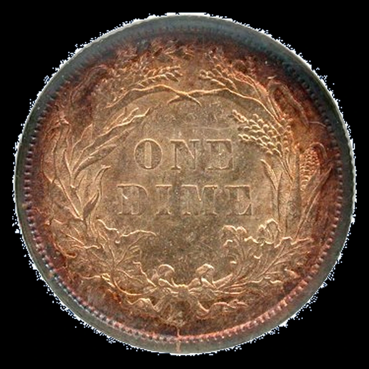 1882 Liberty Seated Dime: Hub Damage