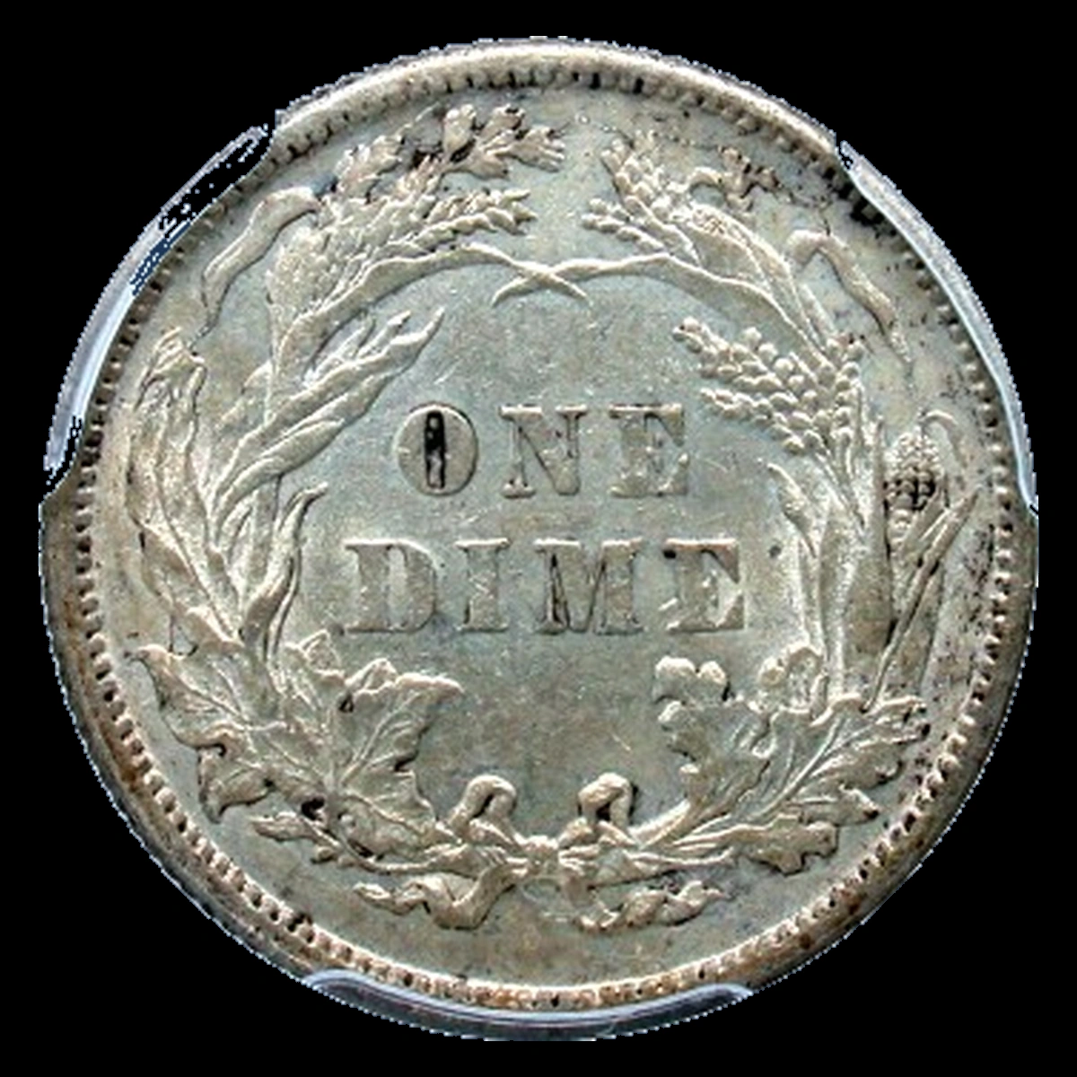 1882 Liberty Seated Dime: Die Crack / Die Chip