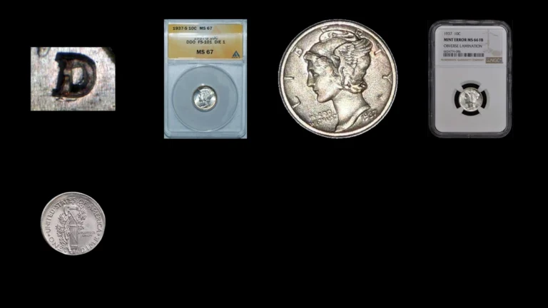1937 Dime Errors — error coin photographs