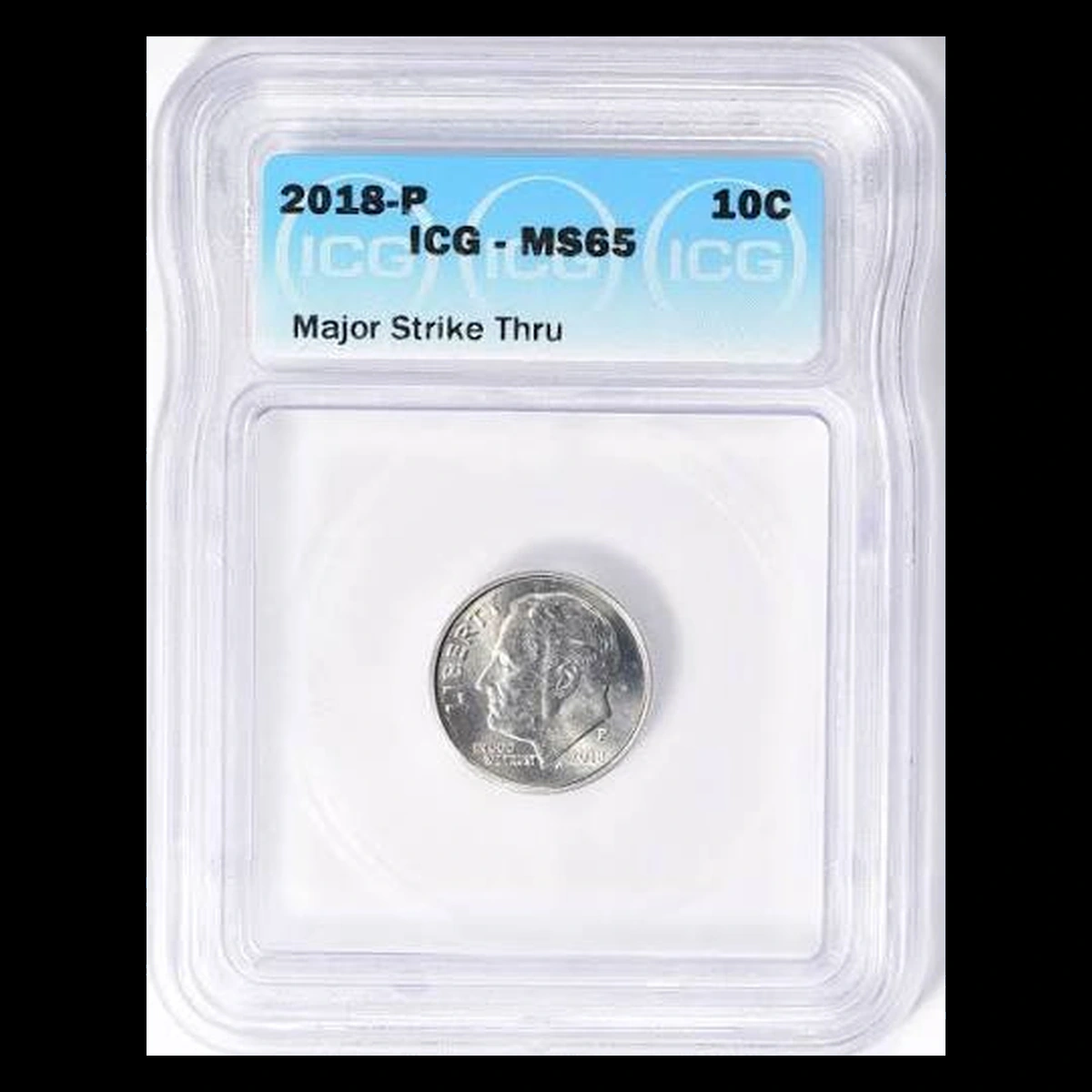 2018 Roosevelt Dime: Struck Through